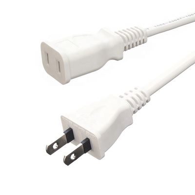 Cables de alimentación blancos Cables de extensión JET 2 pin Conector femenino 1.5M longitud Japón PSE estándar 2Pin impermeable para portátil