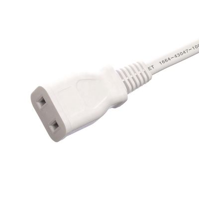 Cables de alimentación blancos Cables de extensión JET 2 pin Conector femenino 1.5M longitud Japón PSE estándar 2Pin impermeable para portátil