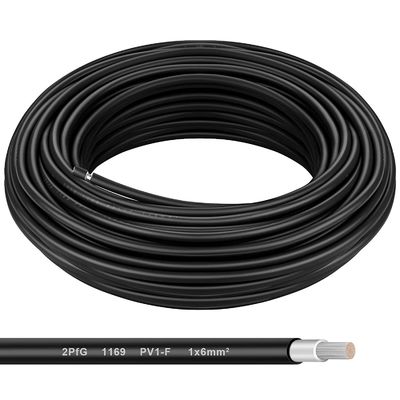Cables solares de baja tensión 4.0 mm PVC aislamiento conductor de cobre enlatado para el proyecto de cable solar