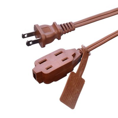 ETL 3 salidas marrón salidas múltiples SPT-2 14 calibre 6FT 12FT 2 punta de la extensión del cable de la banda de alimentación con tapa de seguridad