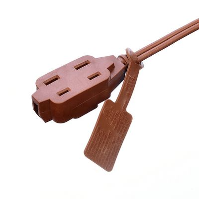ETL 3 salidas marrón salidas múltiples SPT-2 14 calibre 6FT 12FT 2 punta de la extensión del cable de la banda de alimentación con tapa de seguridad