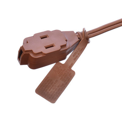 ETL 3 salidas marrón salidas múltiples SPT-2 14 calibre 6FT 12FT 2 punta de la extensión del cable de la banda de alimentación con tapa de seguridad