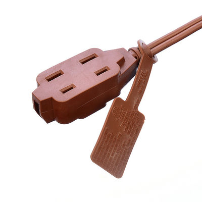 ETL 3 salidas marrón salidas múltiples SPT-2 14 calibre 6FT 12FT 2 punta de la extensión del cable de la banda de alimentación con tapa de seguridad