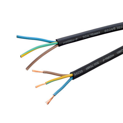Baja tensión KC/ VDE Certificado H05rr f 3x0. 75 mm cuadrados Flexible cable de soldadura de alambre de caucho resistente al fuego