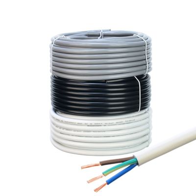 Cables de alimentación de núcleo múltiple aislados en PVC 3G4 4mm 3 núcleo VDE H05vv-f 300 500v con conductor de cobre