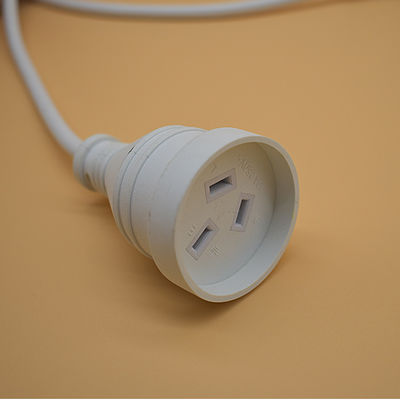 Cordón de alimentación AC Estándar australiano AU 3-Pin Plug longitud personalizada Cordón de extensión de alimentación de plomo blanco Corriente nominal 5A