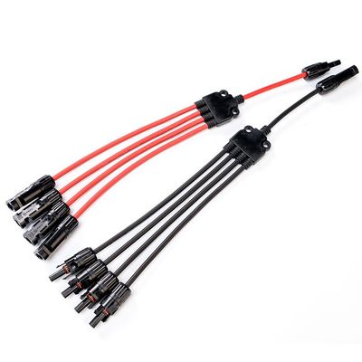 Tensión nominal DC 1500V 4 a 1 Cordón de alimentación Europa Enchufe 1 a 4 Cable de extensión de panel solar para conector solar PV de trabajo pesado