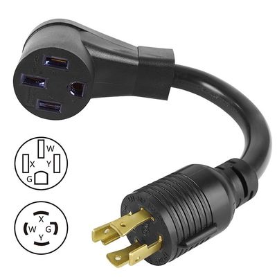 Elethor Nema Ev cargador adaptador cable de extensión 3 conductor Sjt tipo L14-30p Twist Lock enchufe al cable de alimentación del adaptador 14-50r
