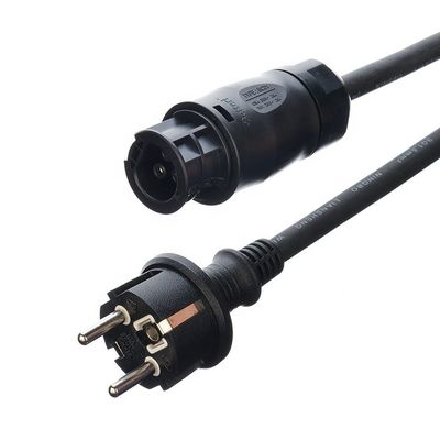 Certificado DIN VDE 0620/EN 50075 1990 Cable de caucho aislado Euro 16A 3 Pin Plug H07rn f para energía solar PV1-f Cable 4mm2 6mm2