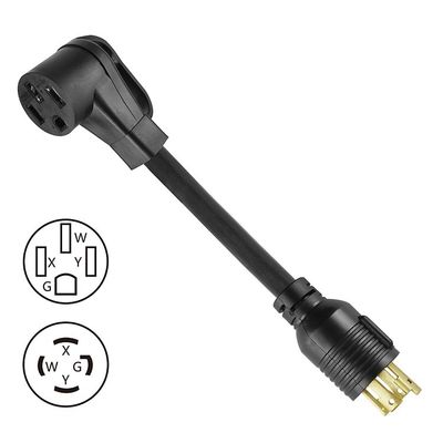Elethor Nema Ev cargador adaptador cable de extensión 3 conductor Sjt tipo L14-30p Twist Lock enchufe al cable de alimentación del adaptador 14-50r
