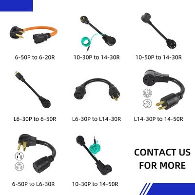 Nivel IP de cable de extensión IP22 US Certificado Nema 6-50p a Nema 10-50r L14-30r salida 240v 50 Amp 30 Amp cable de alimentación para RV