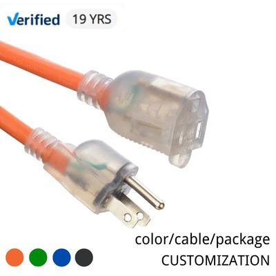 12/3 impermeable ETL de trabajo pesado de 50 pies de cable de extensión con indicador iluminado final 12 medidor 3 punta resistente al frío exterior