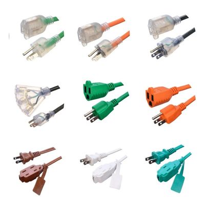 3 salida 12/3 SJTW Cordón de extensión exterior con indicador iluminado ETL US 50 pies de trabajo pesado 12 Gauge NEMA5-15P a NEMA 5-15R