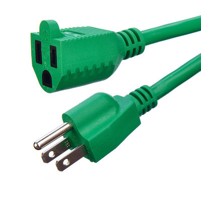 10/15/25/50 pies NEMA Certificado de trabajo pesado 3 puntas PVC SJTW/SJT Cordón de extensión de energía de chaqueta con calibre 12/3 resistente al frío