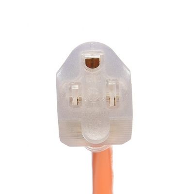 15 FT 12/3 Gauge LED End Iluminado SJTW 15 Amp/125V/1875W Corda de alimentación de carga pesada de chaqueta externa naranja para interiores y exteriores