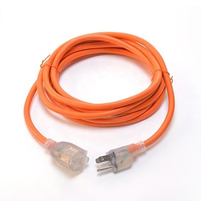 50 pies 3X12AWG SJTW de servicio pesado amarillo de 3 puntas de cable de extensión de 15 AMP de exterior de cable de alimentación para jardín y grandes electrodomésticos