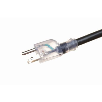 Cable de extensión de conexión a tierra de 3 puntas de carga pesada de 50 pies al aire libre con 3 tomas de corriente eléctrica y material de chaqueta de PVC