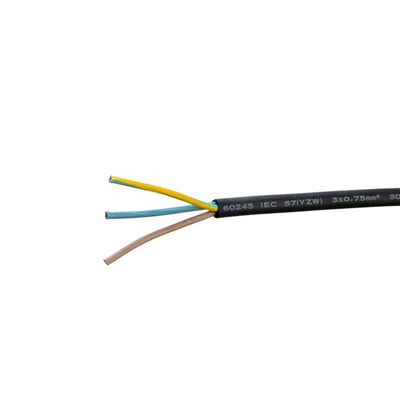 Vde H05rn f Cable de caucho 3g 1,0 mm2 Variables hebras de conductor de cobre blando desnudo para aplicaciones eléctricas