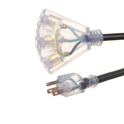 Otros ETL 25Ft 12/3 Cordón de extensión al aire libre 3-salidas 12 calibre 3 puntas a prueba de agua con extremo iluminado 15A 12AWG 1875W SJTW