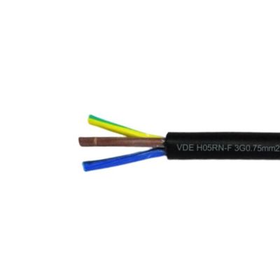 Cables eléctricos de chaqueta de goma flexible para el cableado de la casa H05rn f 3g 0.5mm2 1mm2 1.5mm2 en varios tamaños