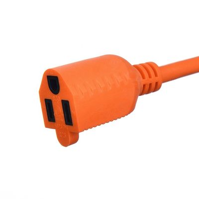 Tipo de extremo / 15 pies de cable de energía de trabajo pesado en 3 puntas16 SJTW AWG en campanas exteriores con Nema-15 conector naranja para cables de extensión