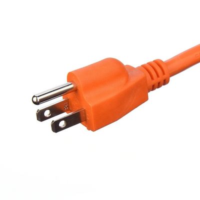 Tipo de extremo / 15 pies de cable de energía de trabajo pesado en 3 puntas16 SJTW AWG en campanas exteriores con Nema-15 conector naranja para cables de extensión