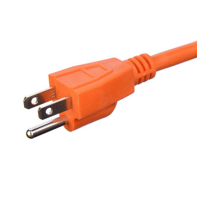 Tipo de extremo / 15 pies de cable de energía de trabajo pesado en 3 puntas16 SJTW AWG en campanas exteriores con Nema-15 conector naranja para cables de extensión