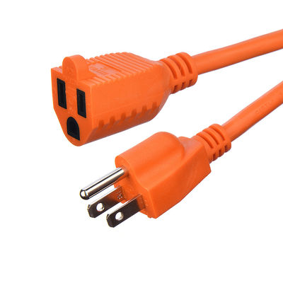 100FT ETL Listado SJTW 14/3 Cordón eléctrico de extensión naranja con enchufe simple NEMA 5-15P a NEMA 5-15R con longitud personalizada