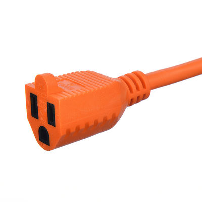 100FT ETL Listado SJTW 14/3 Cordón eléctrico de extensión naranja con enchufe simple NEMA 5-15P a NEMA 5-15R con longitud personalizada
