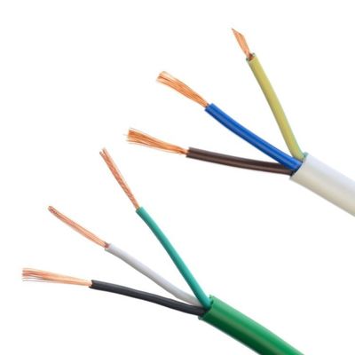 300/500V H05VV F 3G0.75mm2 3 núcleos de cobre desnudo en rosca alambre de tierra de aislamiento de PVC cable de alimentación para proyectos de construcción