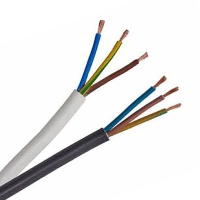 300/500V H05VV F 3G0.75mm2 3 núcleos de cobre desnudo en rosca alambre de tierra de aislamiento de PVC cable de alimentación para proyectos de construcción