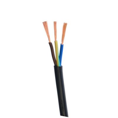 300/500V H05VV F 3G0.75mm2 3 núcleos de cobre desnudo en rosca alambre de tierra de aislamiento de PVC cable de alimentación para proyectos de construcción
