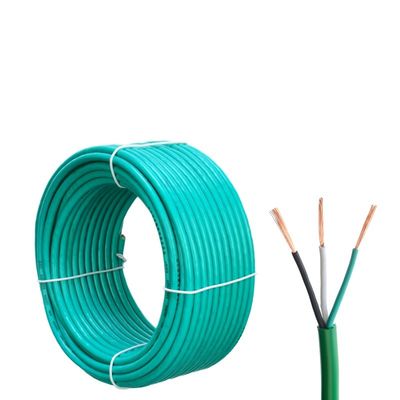 300/500V H05VV F 3G0.75mm2 3 núcleos de cobre desnudo en rosca alambre de tierra de aislamiento de PVC cable de alimentación para proyectos de construcción