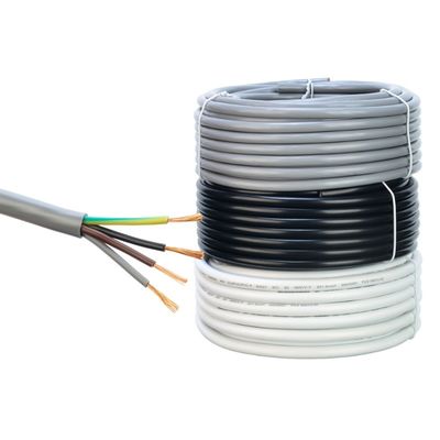 Cable Rvv multicore de 0,75 mm 2 3 4 núcleos con cable de alimentación aislado de PVC 300/500v alambre envuelto para aplicaciones de baja tensión